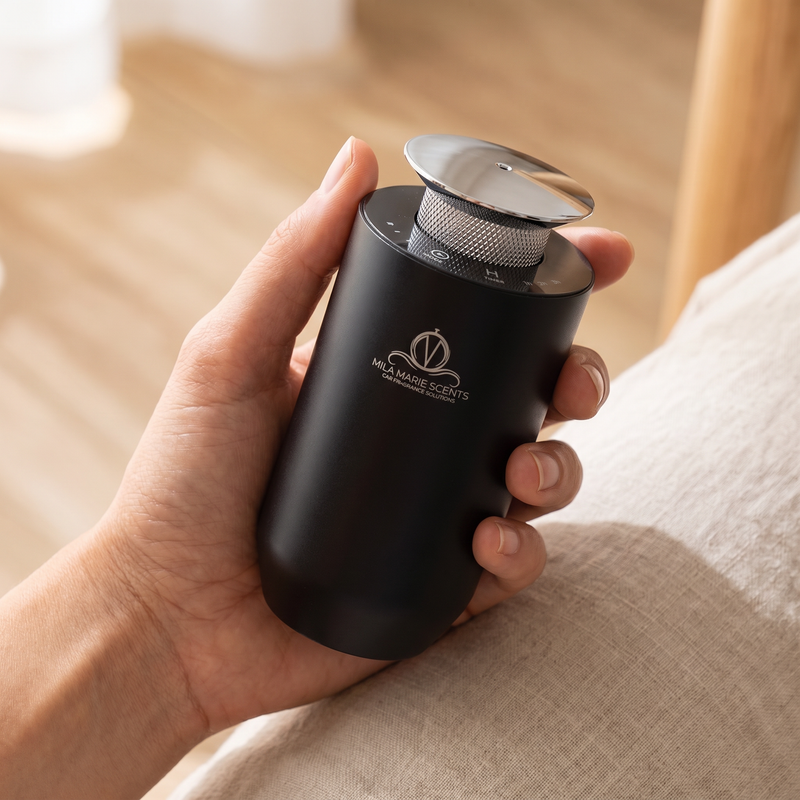 Elite Car Pro cold-air car diffuser in hand