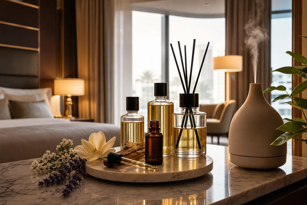 Editorial illustration for Best Luxury Hotel Scent Oils for Home Use