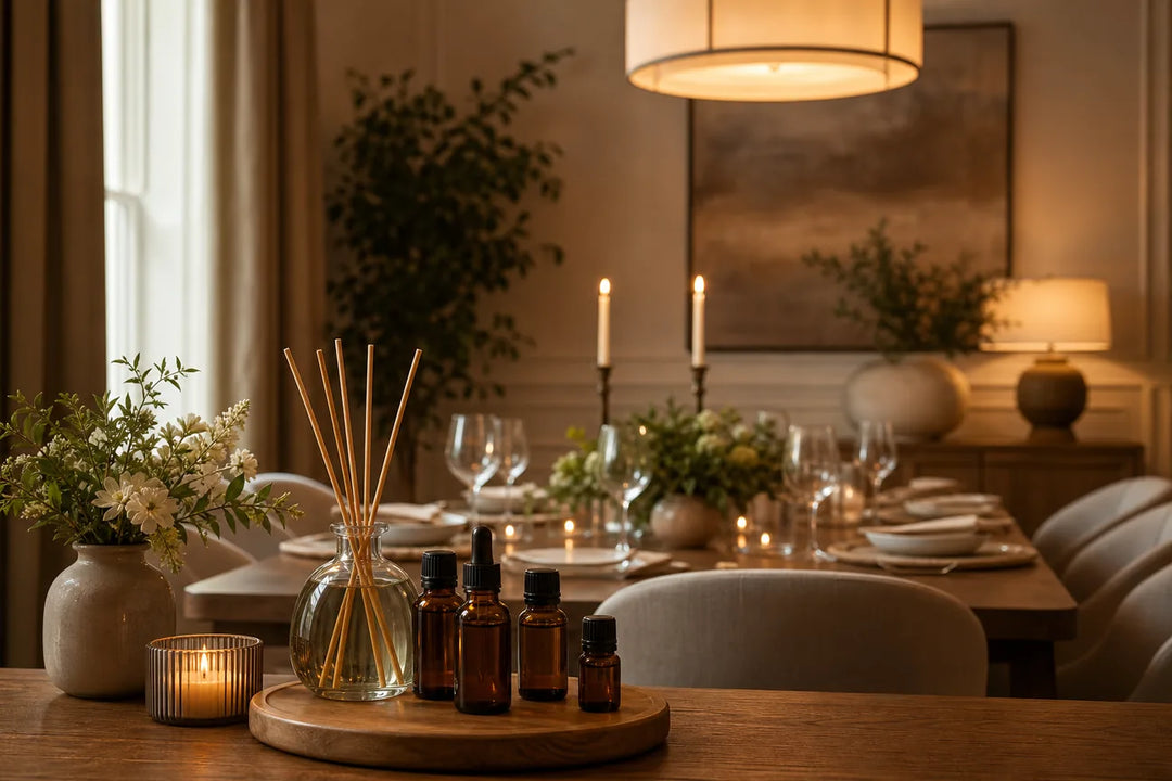 Editorial illustration for Best Fragrance Oils for Dining Room Ambiance
