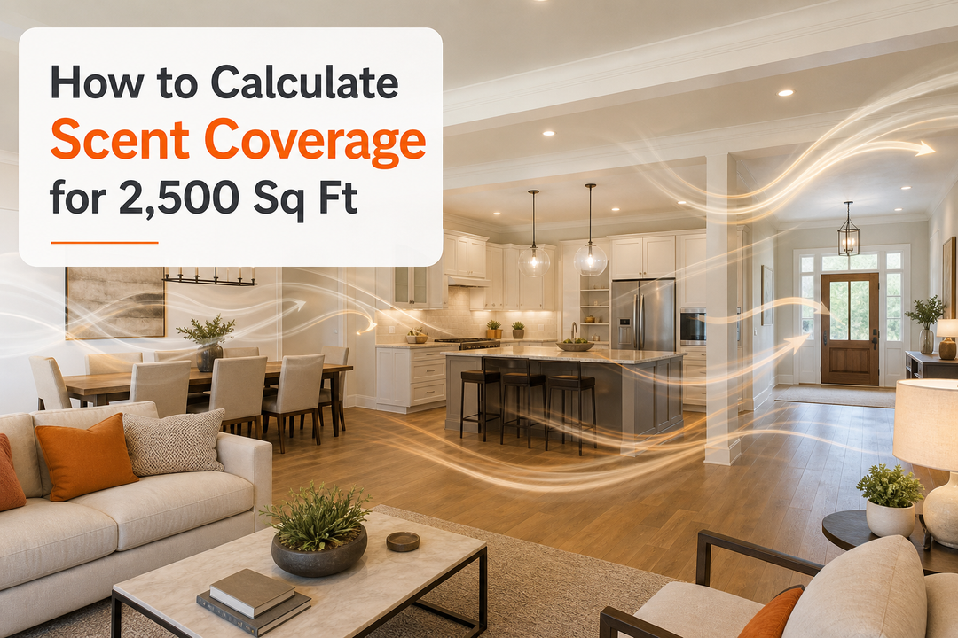 how to measure usable scenting area in a 2500 square foot open home