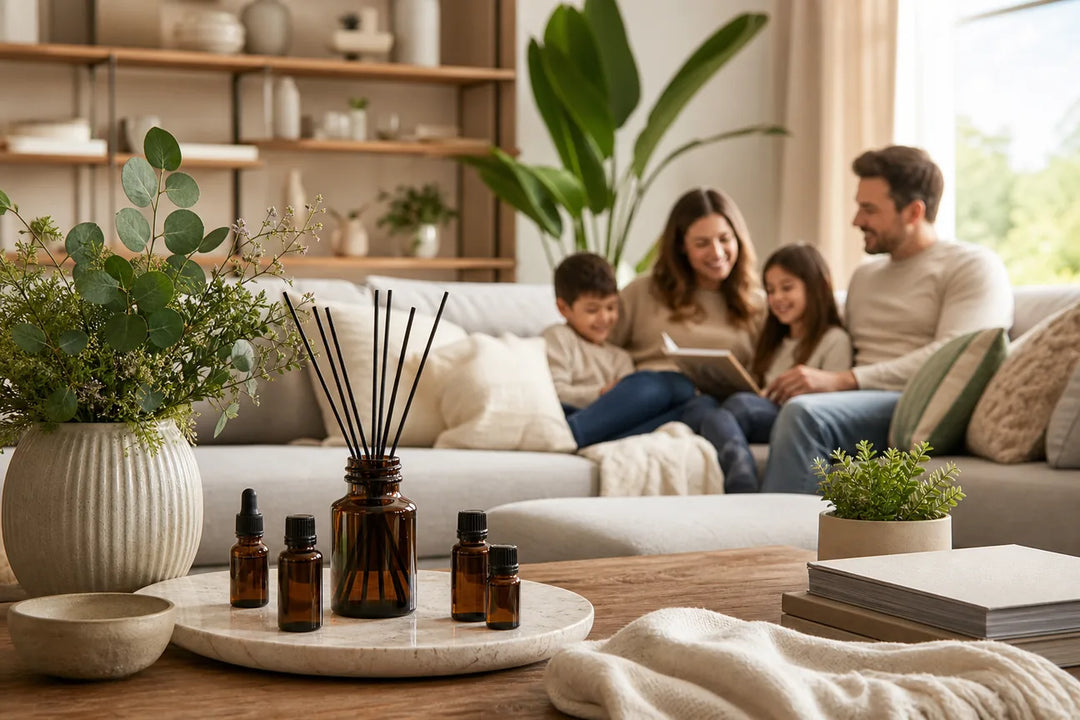 Editorial illustration for Best Subtle Fragrance Oils for Shared Family Rooms