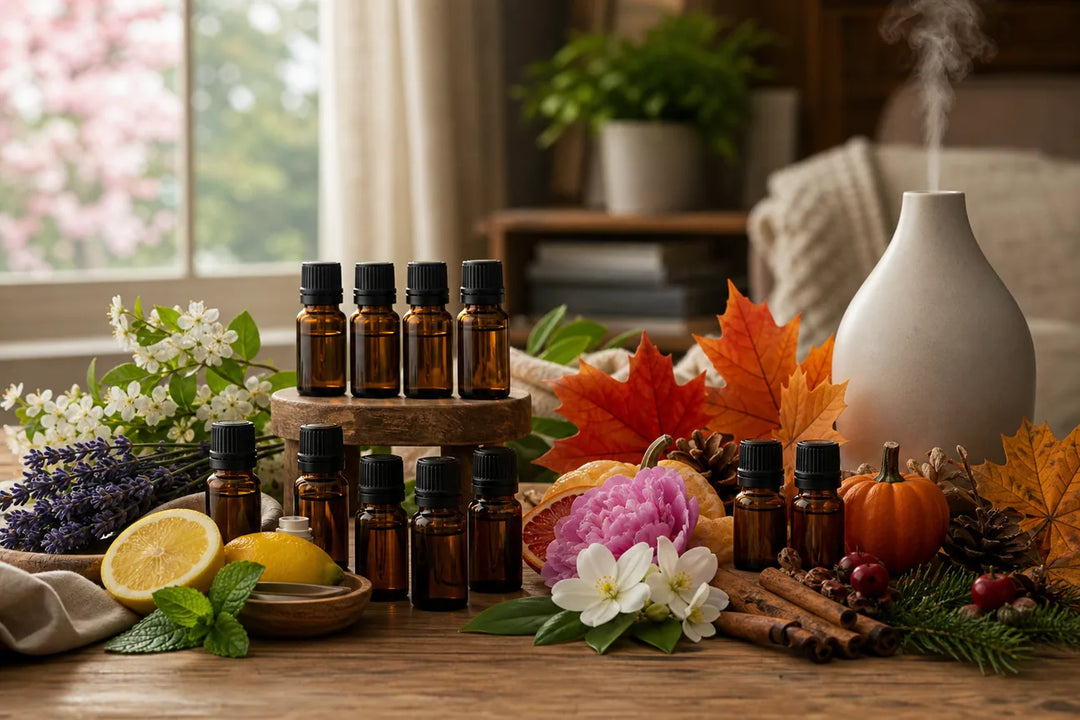 Editorial illustration for Best Fragrance Oil Packs for Seasonal Scents