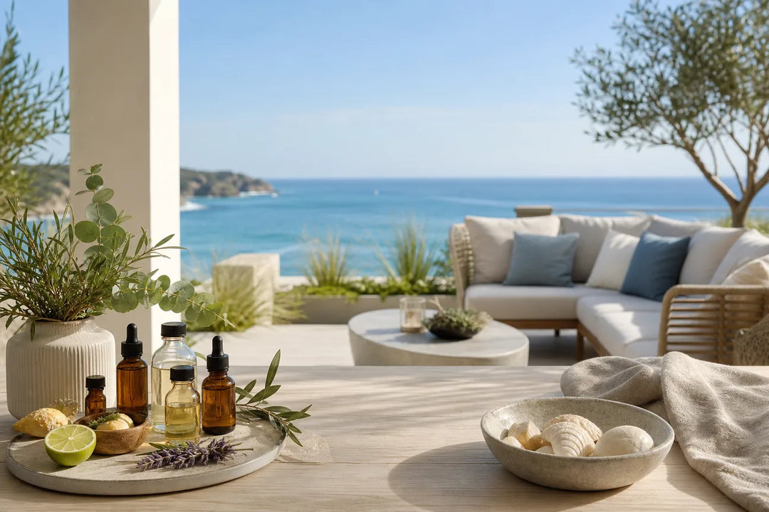 Editorial illustration for Best Fragrance Oils for a Coastal Patio