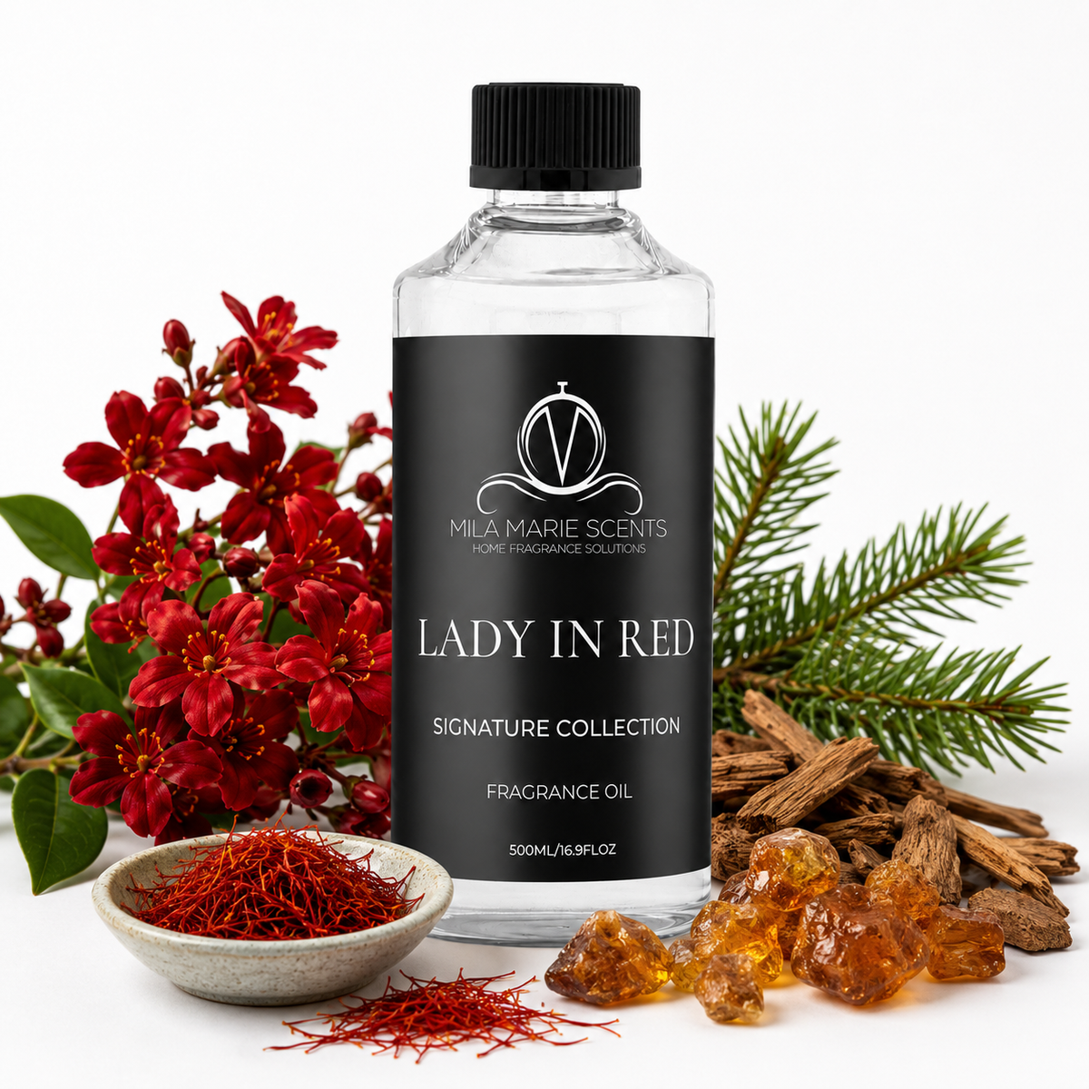 Lady in Red | Saffron · Jasmine · Warm Amber - Mila Marie Scents