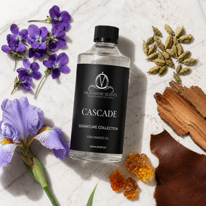 Cascade | Violet, Iris & Cardamom · Cedar, Leather & Sandalwood