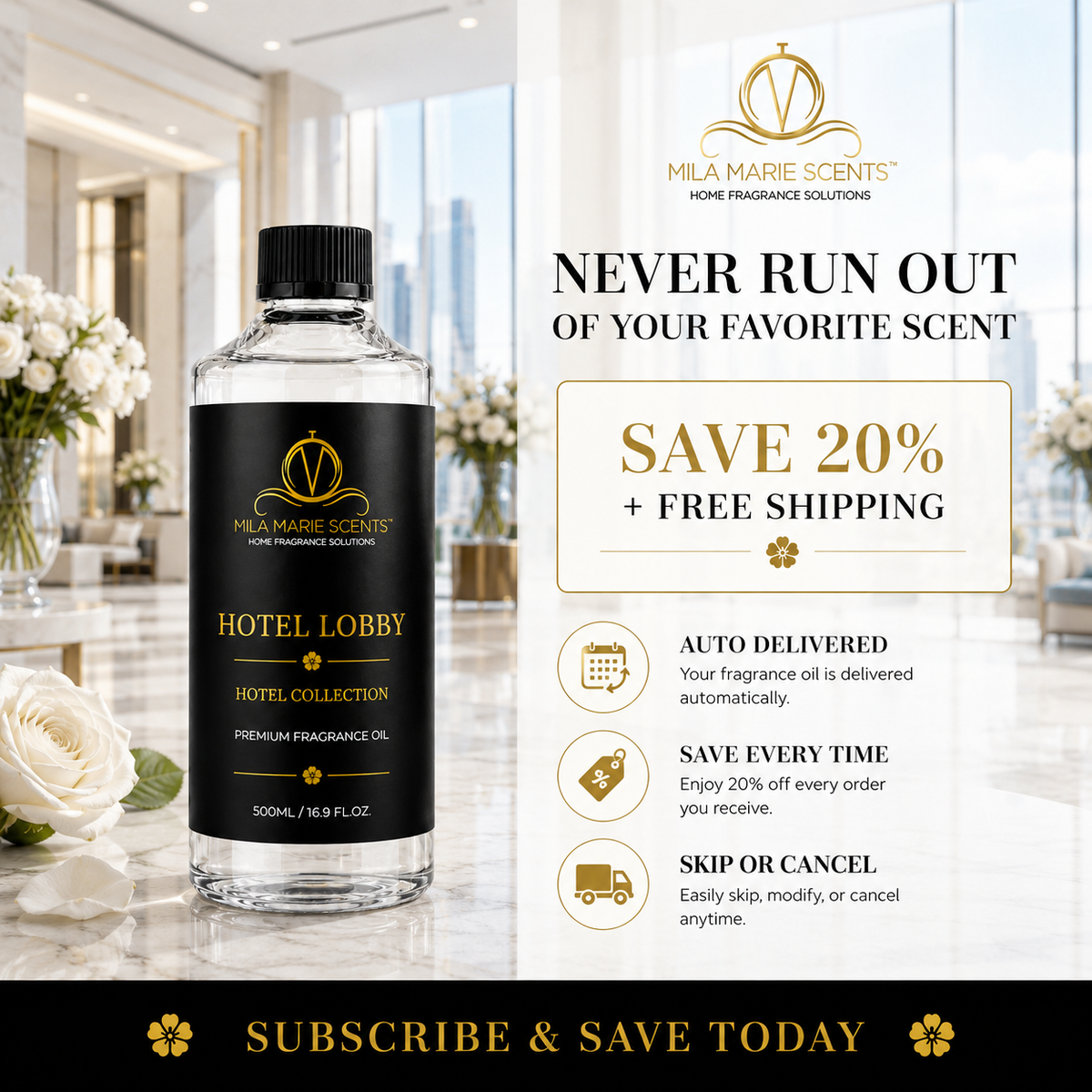 Hotel Lobby | Inspired by Park Hyatt · Apple & White Rose · Cedar & Musk - Mila Marie Scents