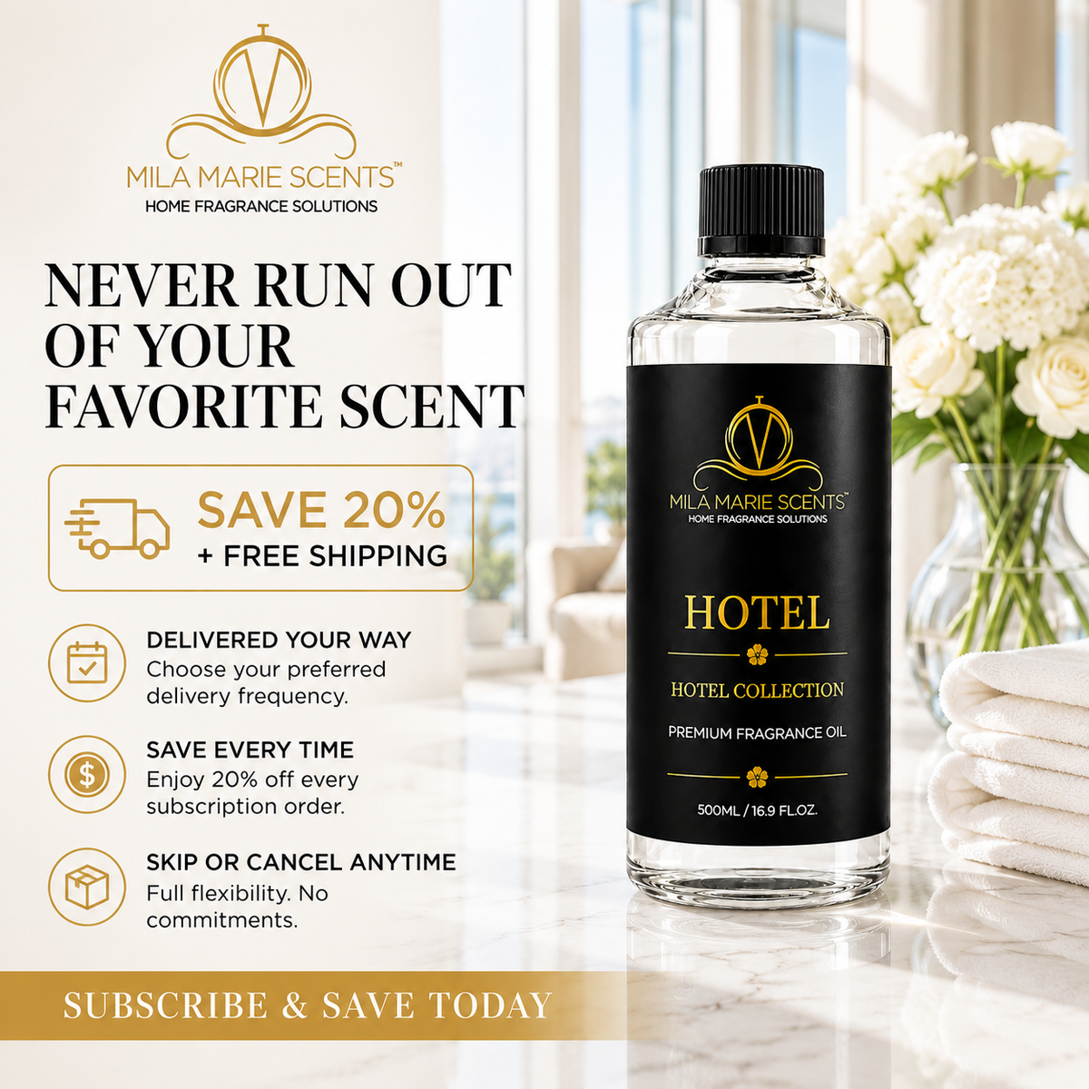 Hotel | Inspired by Park Hyatt · Fresh Linen · Cedar & Sandalwood - Mila Marie Scents