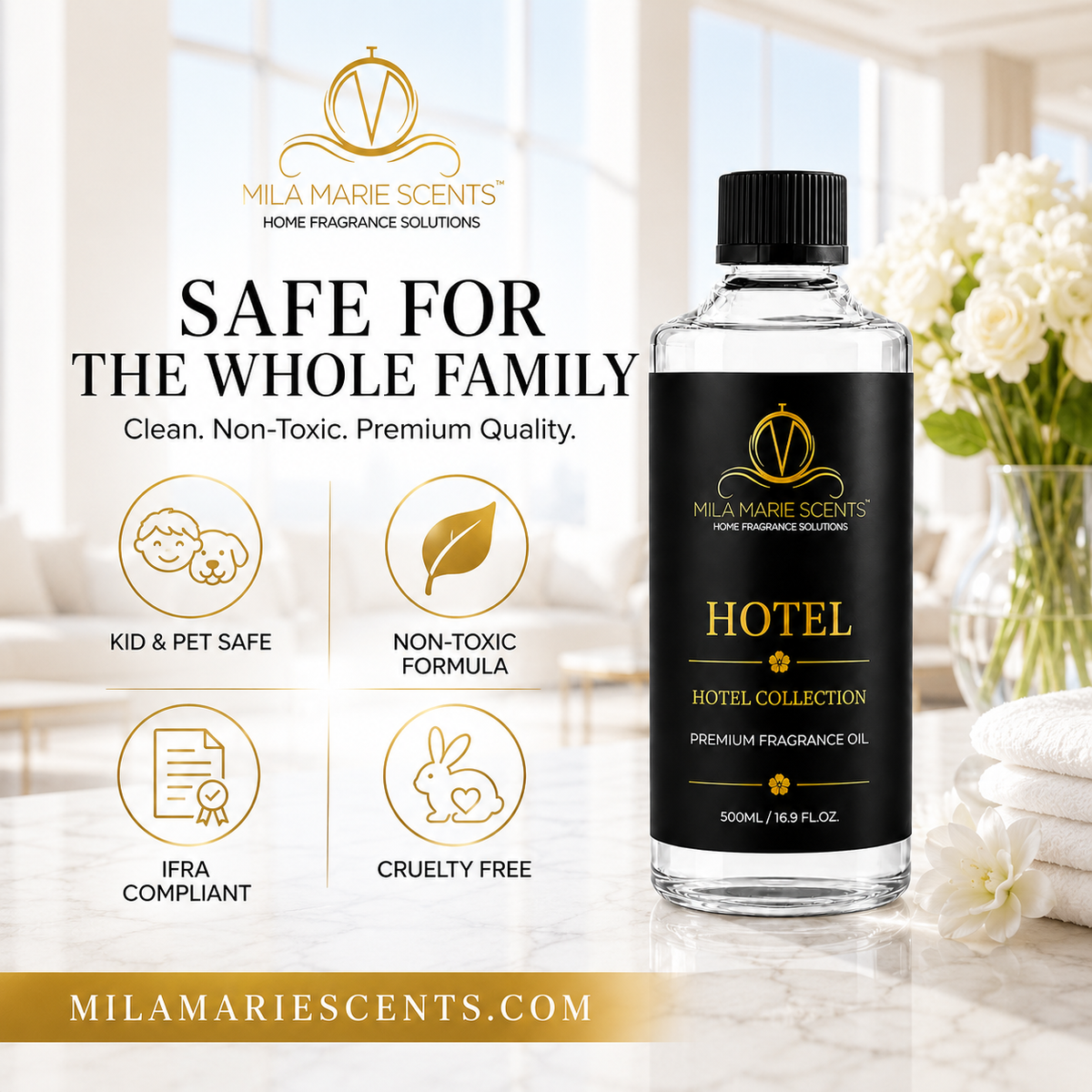 Hotel | Inspired by Park Hyatt · Fresh Linen · Cedar & Sandalwood - Mila Marie Scents