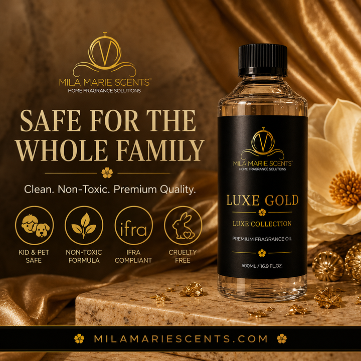 Luxe Gold | Bergamot & Lemon · Magnolia & Jasmine · Koa Wood