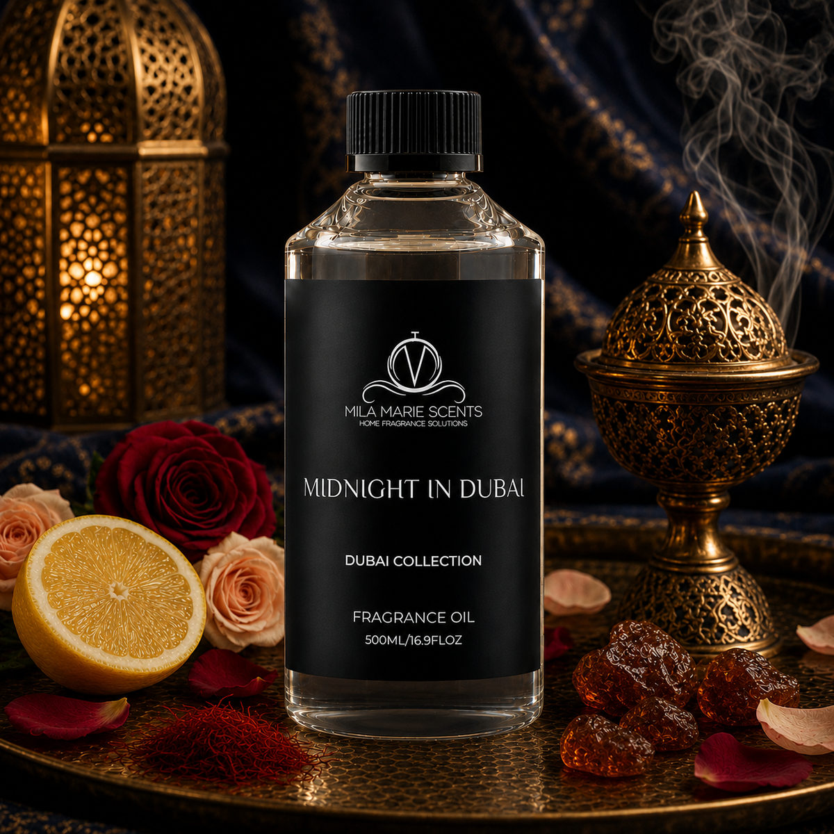 Midnight in Dubai | Blueberry & Coconut · Vanilla & Florals · Amber & Sandalwood - Mila Marie Scents