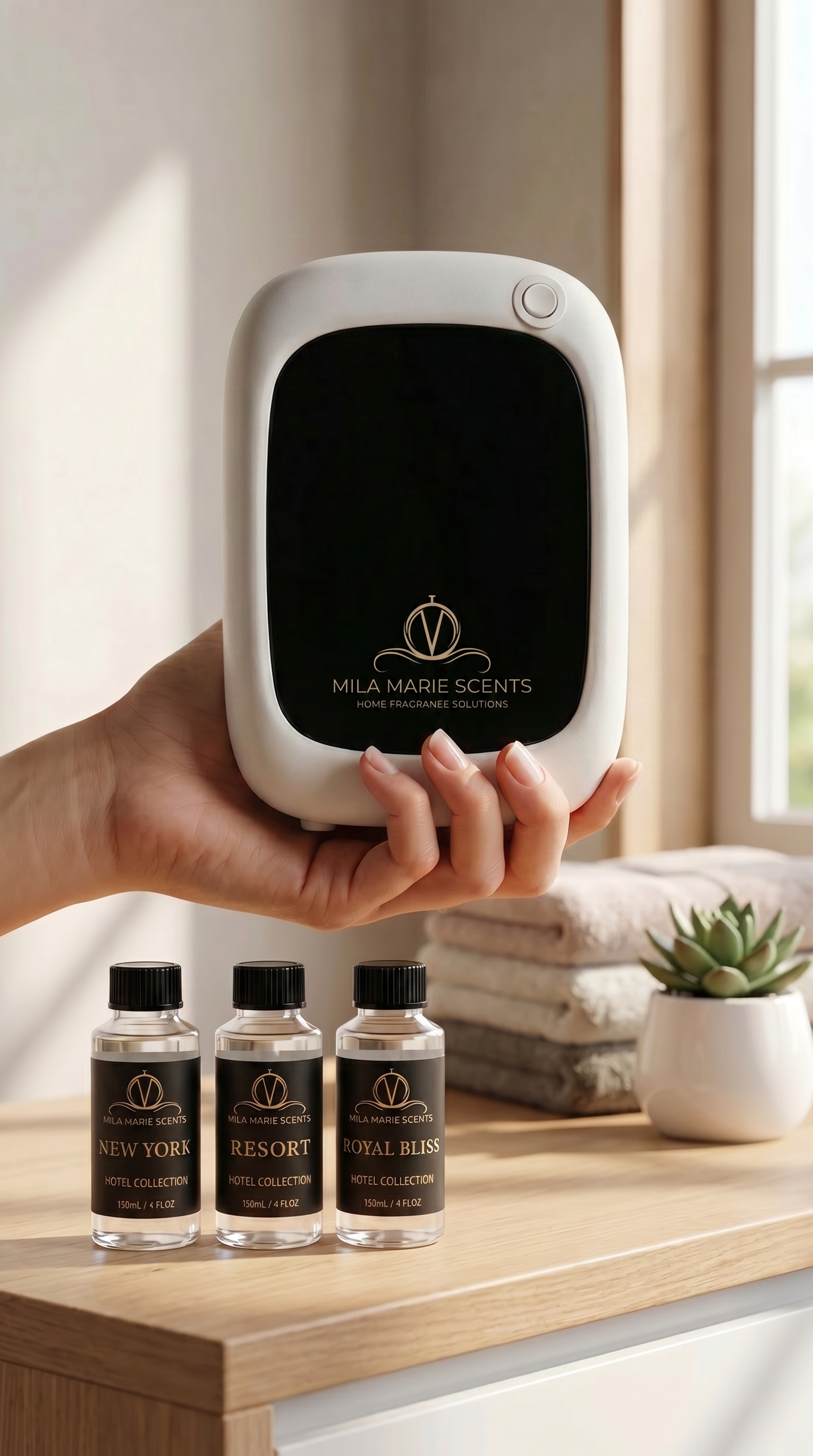 Luxury Hotel Scent Starter Kit — Cold-Air Diffuser & Oils | Mila