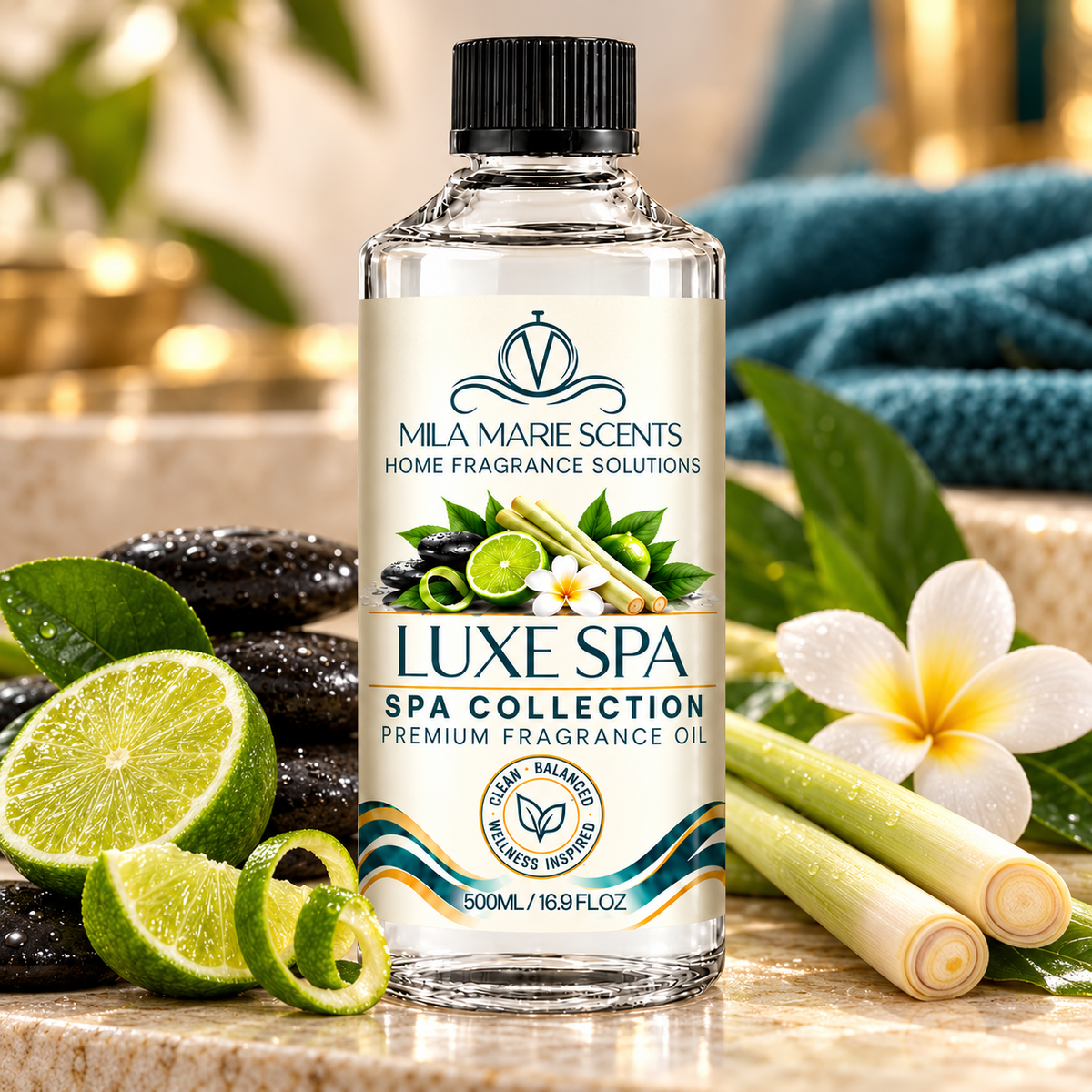 Luxe Spa | Lime & Mandarin · Lemongrass & Bergamot · Cedar & Garden Herbs