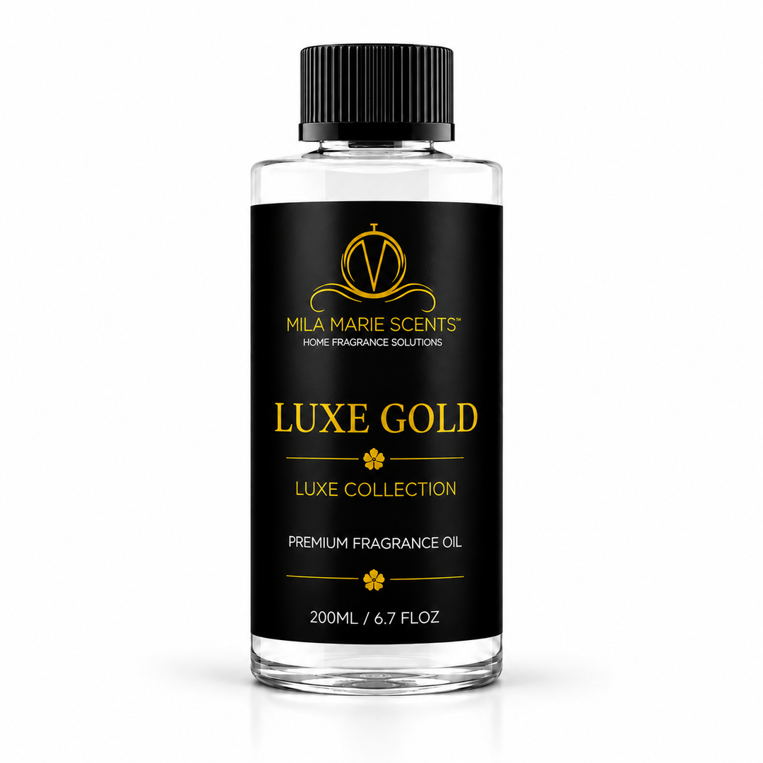 Luxe Gold | Bergamot & Lemon · Magnolia & Jasmine · Koa Wood