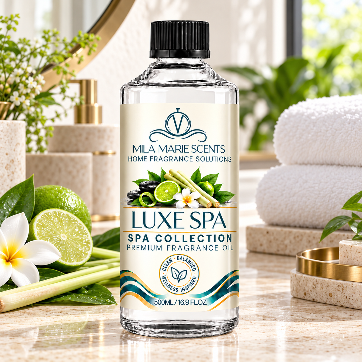 Luxe Spa | Lime & Mandarin · Lemongrass & Bergamot · Cedar & Garden Herbs