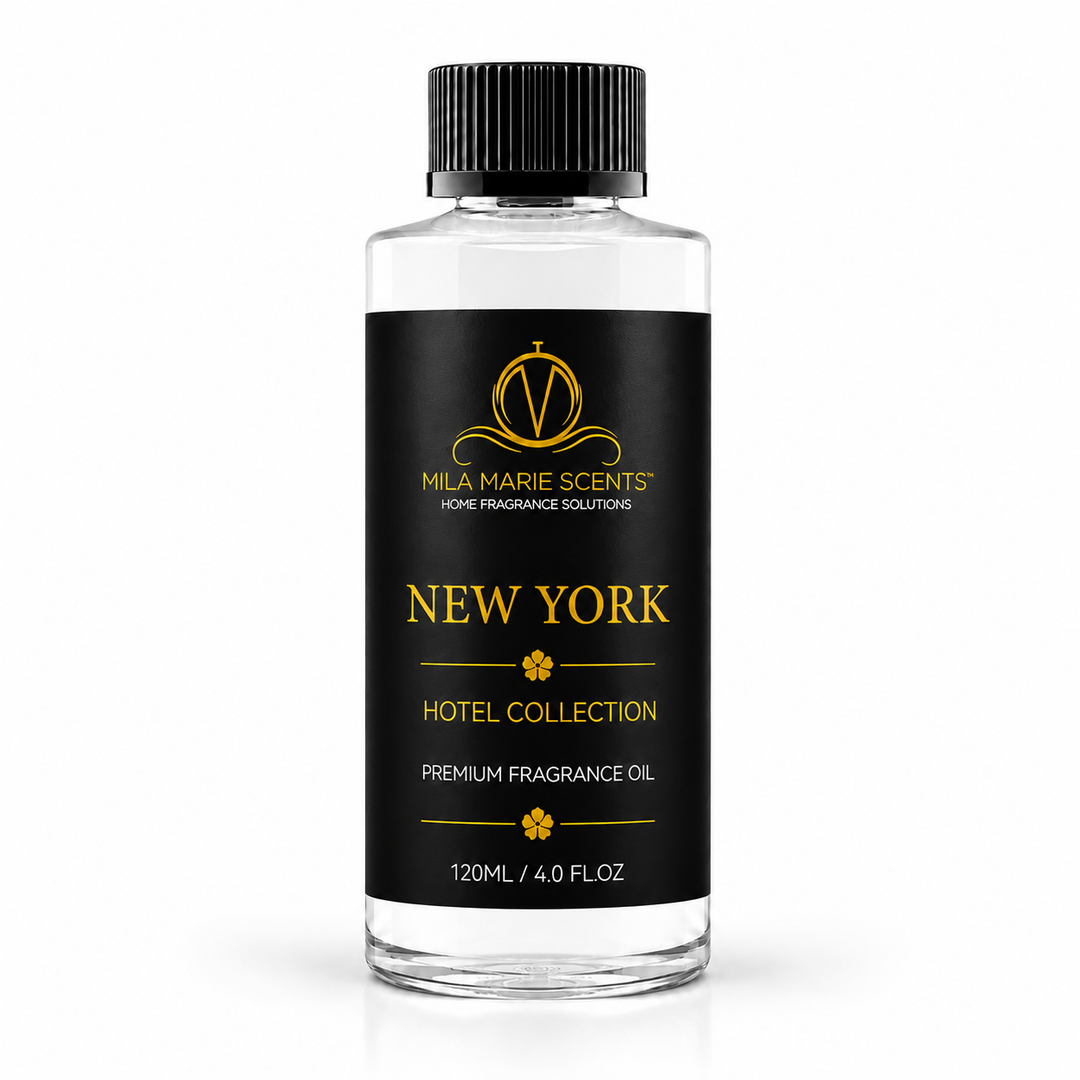 New York | Orange & Bergamot · Rose & Jasmine · Patchouli & Vetiver