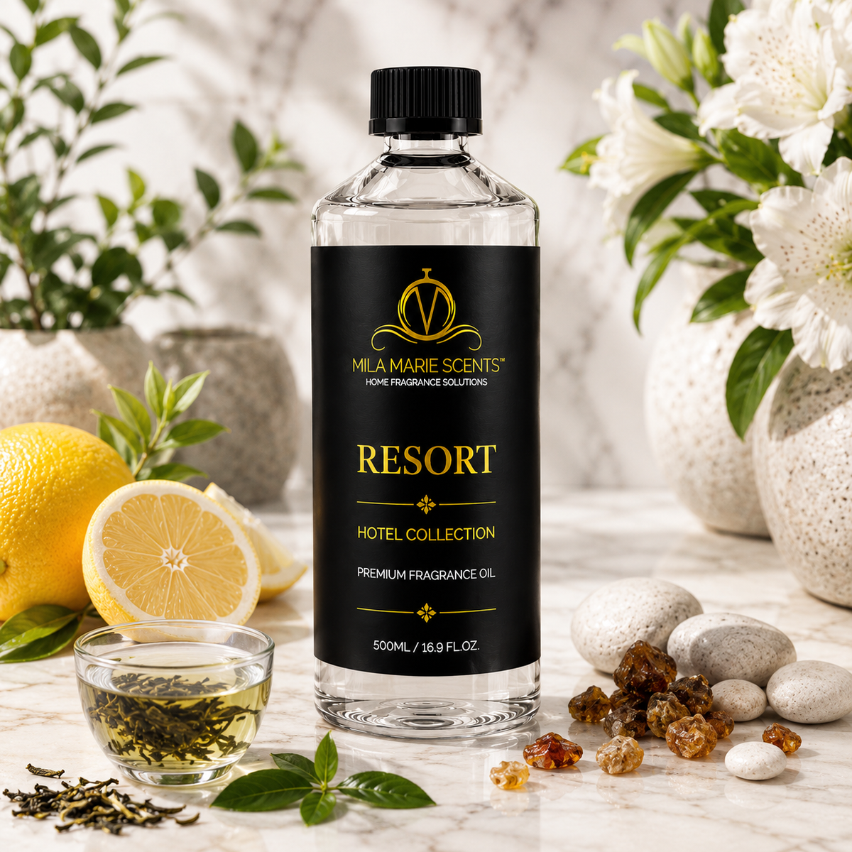 Resort | Inspired by Sheraton Hotels · Lemon & Green Tea · Warm Amber & Musk - Mila Marie Scents