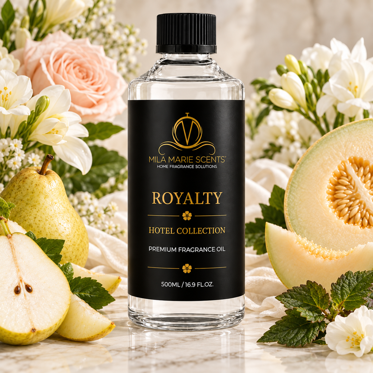 
Royalty | Pear & Melon · Soft Florals & Patchouli