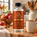 Autumn fragrance oil in modern warm interior living room setting