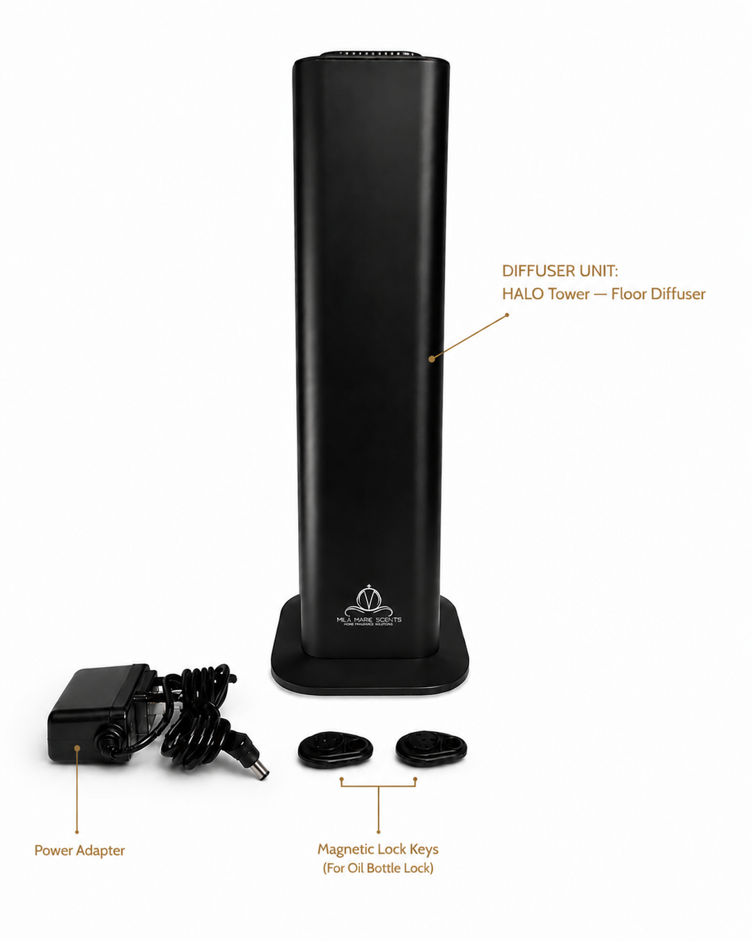 HALO Tower | Floor Diffuser BLUETOOTH Up to 4,000 Sq Ft - Mila Marie Scents