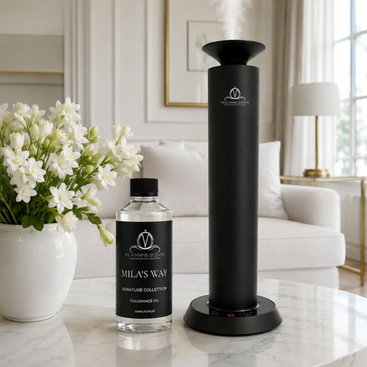 Mila's Way fragrance oil with HALO Tower diffuser