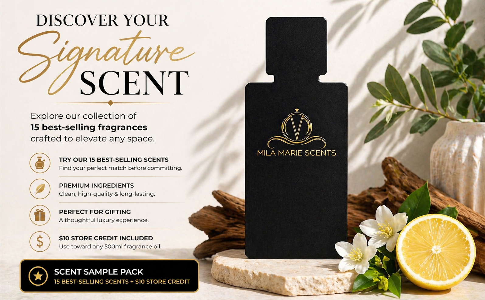 Scent Sample Pack - 15 Best-Selling Scents with $10 Store Credit