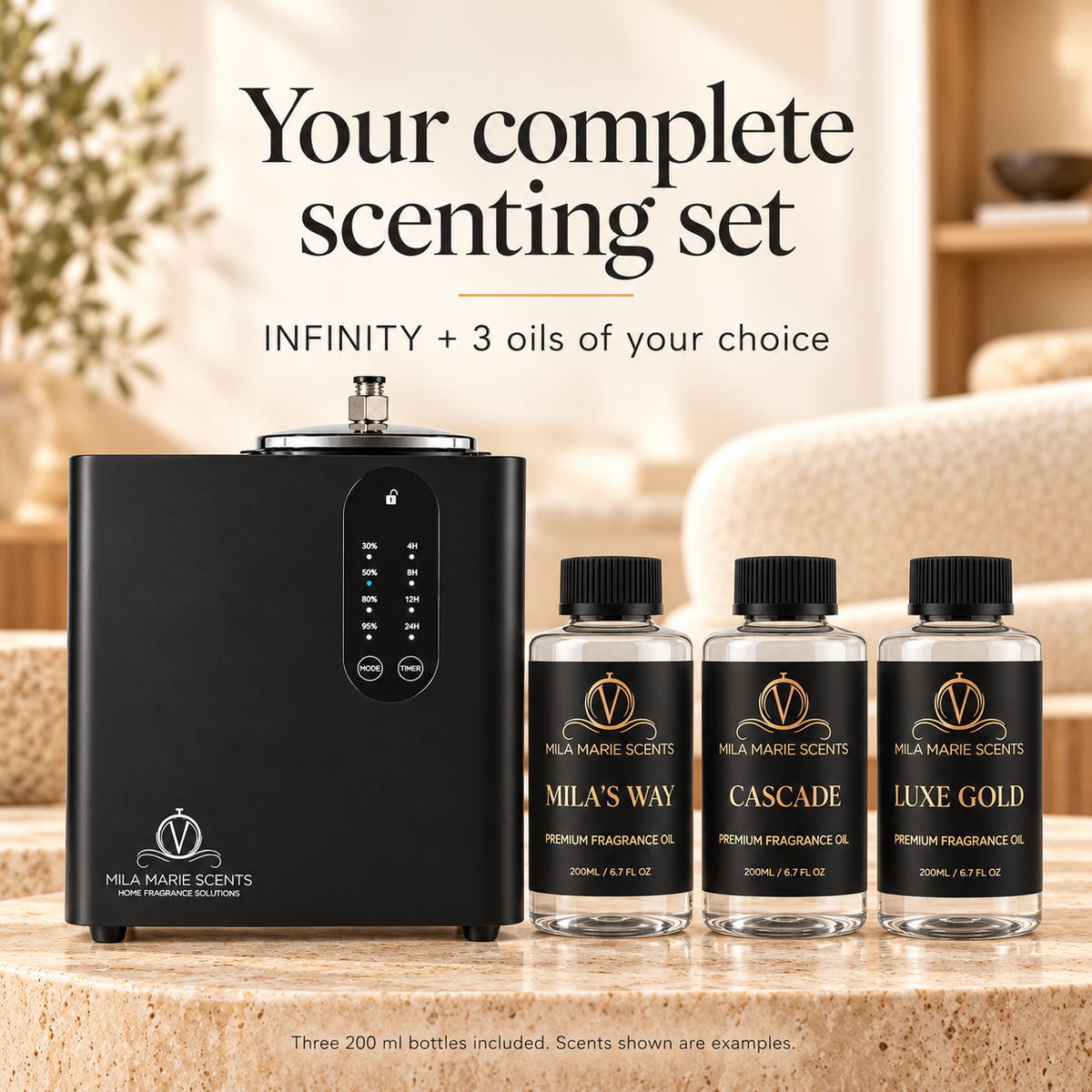 
INFINITY diffuser and included fragrance oils